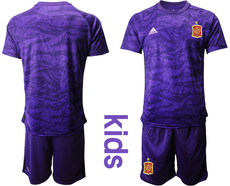 Cheap 2021 European Cup Espana purple goalkeeper Youth soccer jerseys